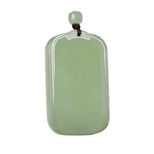 青白玉平安无事牌挂件阿富汗青白玉平安无字牌玉石挂件项坠玉佩