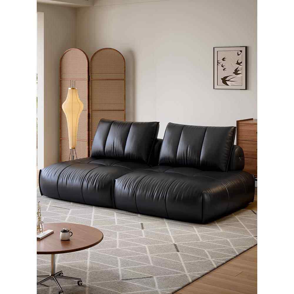 模块真皮沙发豆腐块沙发大小户型客厅创意黑色单人方块组合沙发