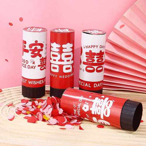 亲用品婚礼喷花筒结婚礼炮手接推小/拧拉炮日生小礼花弹推推乐捡