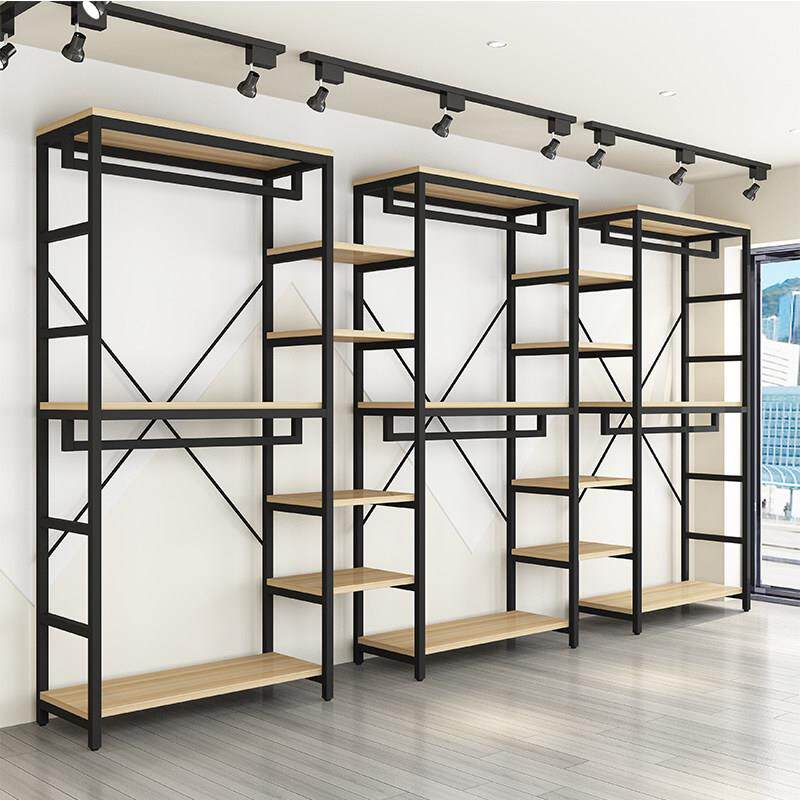 服装店陈列架落地式男女服装双层挂衣母婴店专用货架商场展示柜