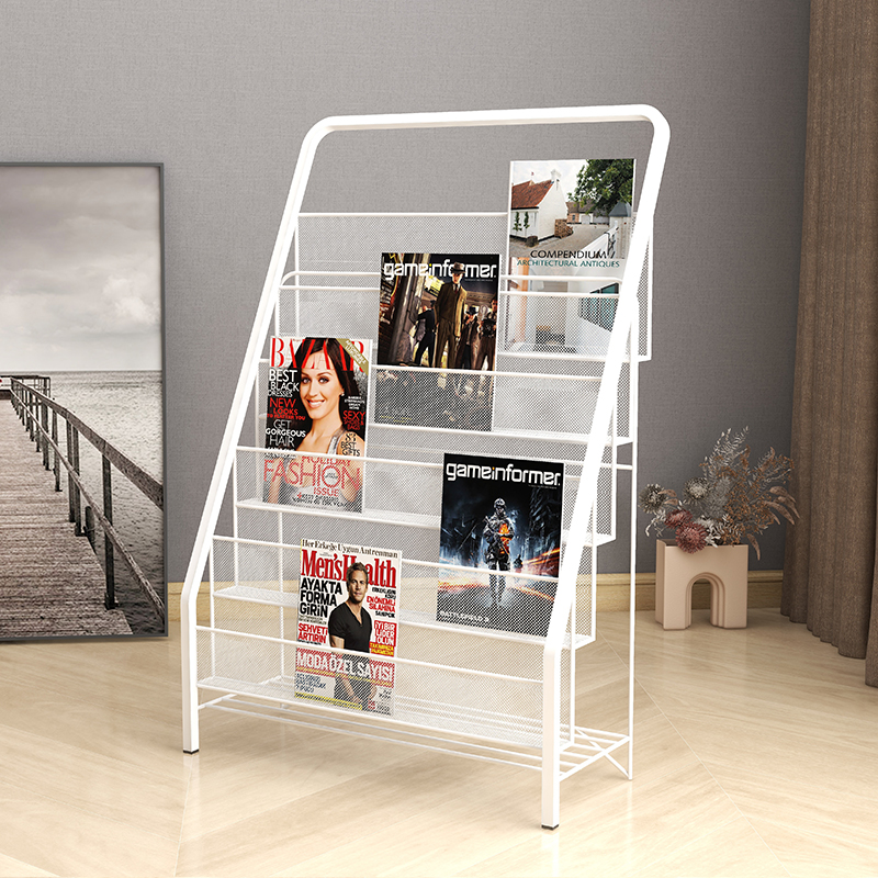 落地儿童书架简易宝宝图书绘本架铁艺收纳杂志架置物架幼儿书报架