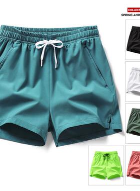 Three part shorts men's thin ice silk breathable running