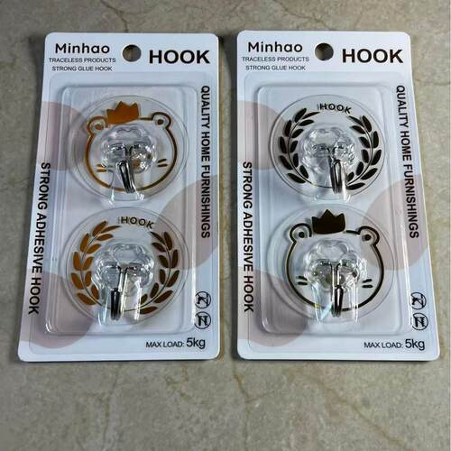 Transparent Plum Blossom Shaped Adhesive Hooks, Traceless Wa