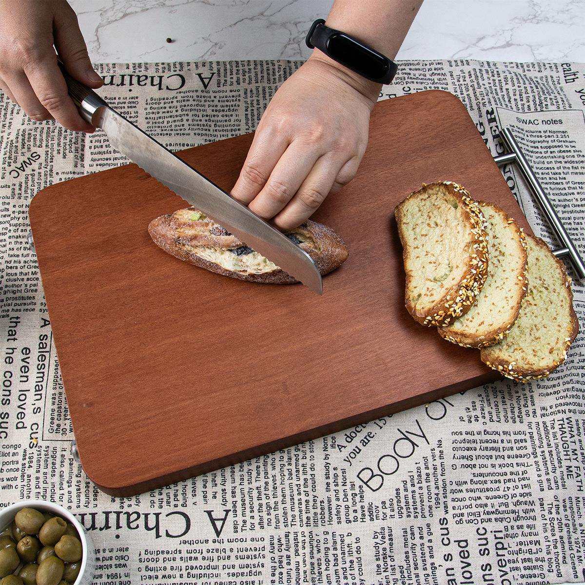 现货红花梨T型把手菜板切菜砧板厨房实木菜板简约加厚切肉骨案板