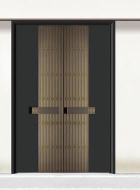 中铜门别墅庭式院大新门铝艺防盗铸铝门QRN开自建房家用双门入户