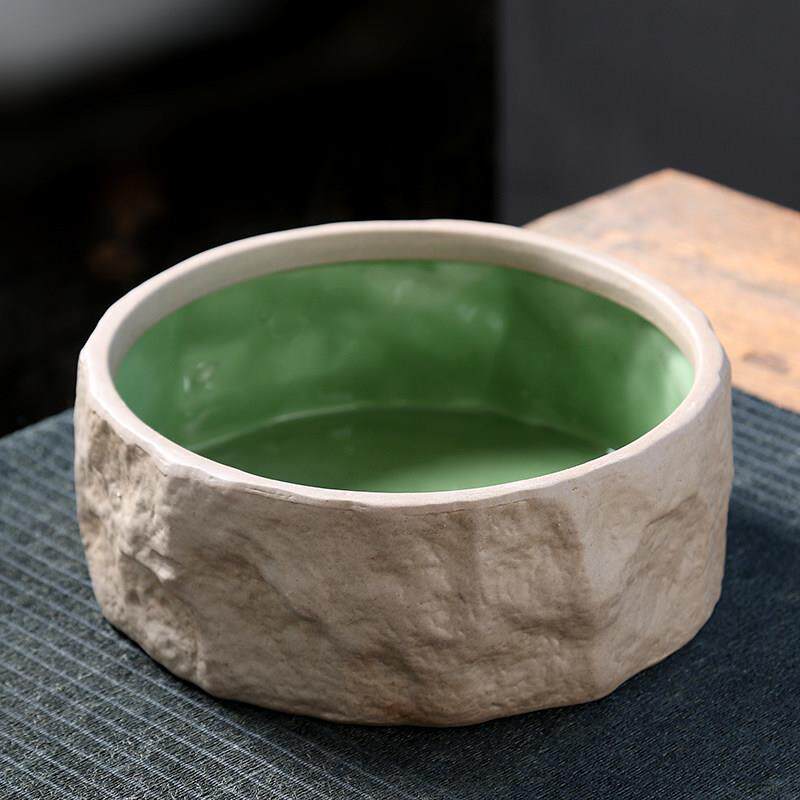 陶瓷大号茶洗彷石头茶渣缸家用洗茶杯盆器皿茶具配件小号水盂笔洗