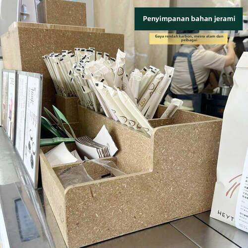 喜茶新款升级秸秆纸杯架奶茶咖啡店吧台收纳纸巾吸管物料盒子餐厅