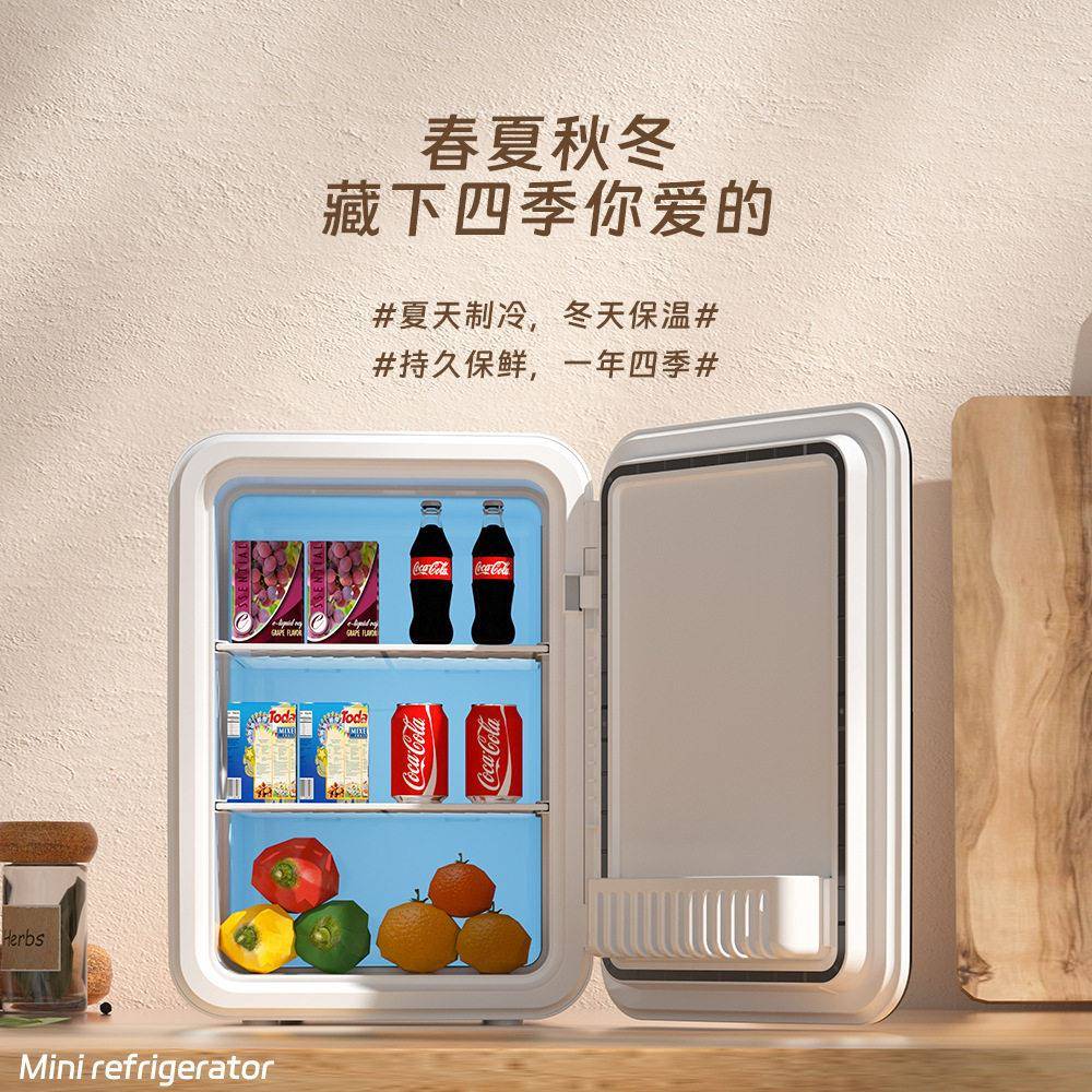 新款8升小型车载冰箱6L立式便携迷你美妆小冰箱车家两用化妆10L