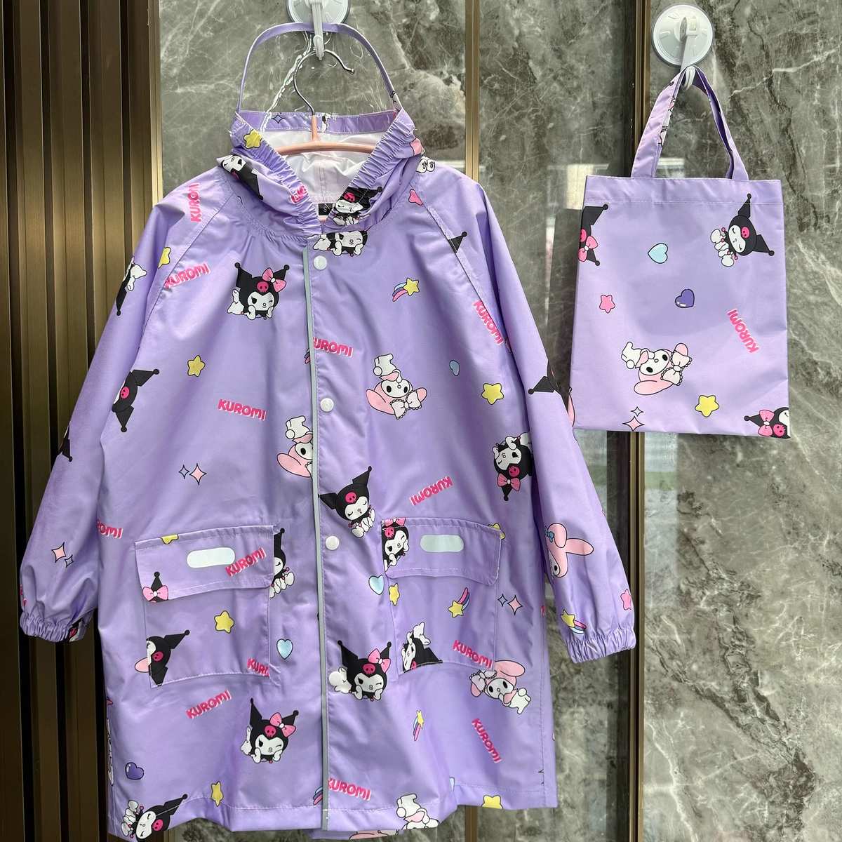2025新亲子装幼儿园儿童雨衣男女童小学生全身长款雨披大帽檐拉链