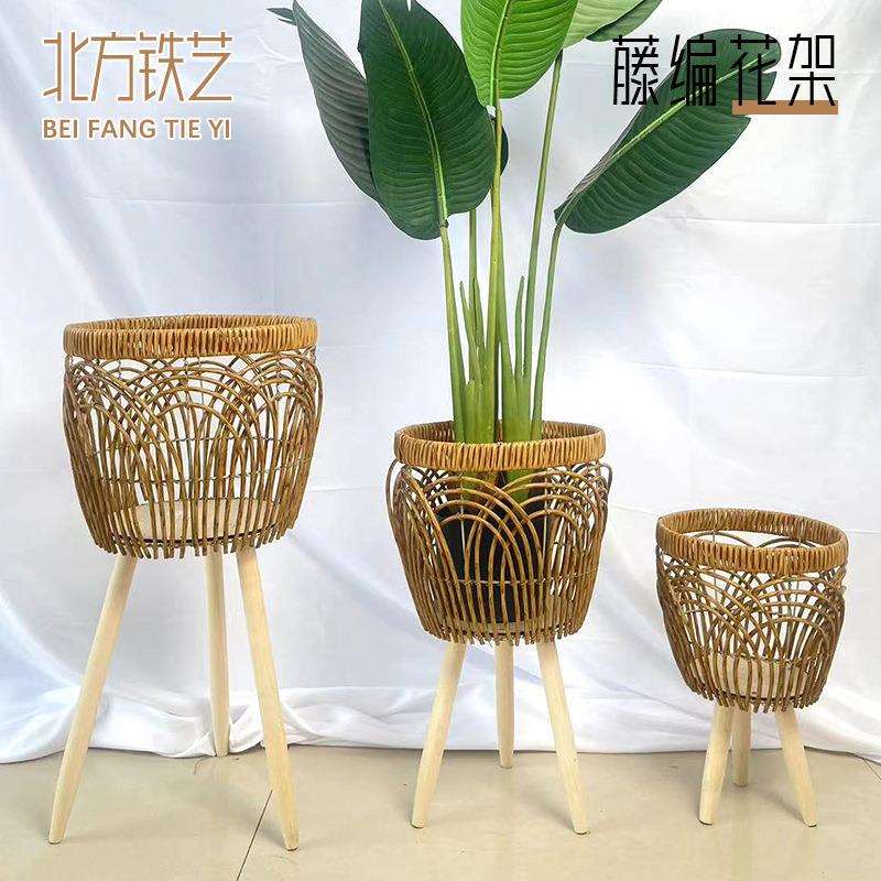 厂家仿藤花架木质花架客厅落地绿植花架阳台落地花盆实木花架