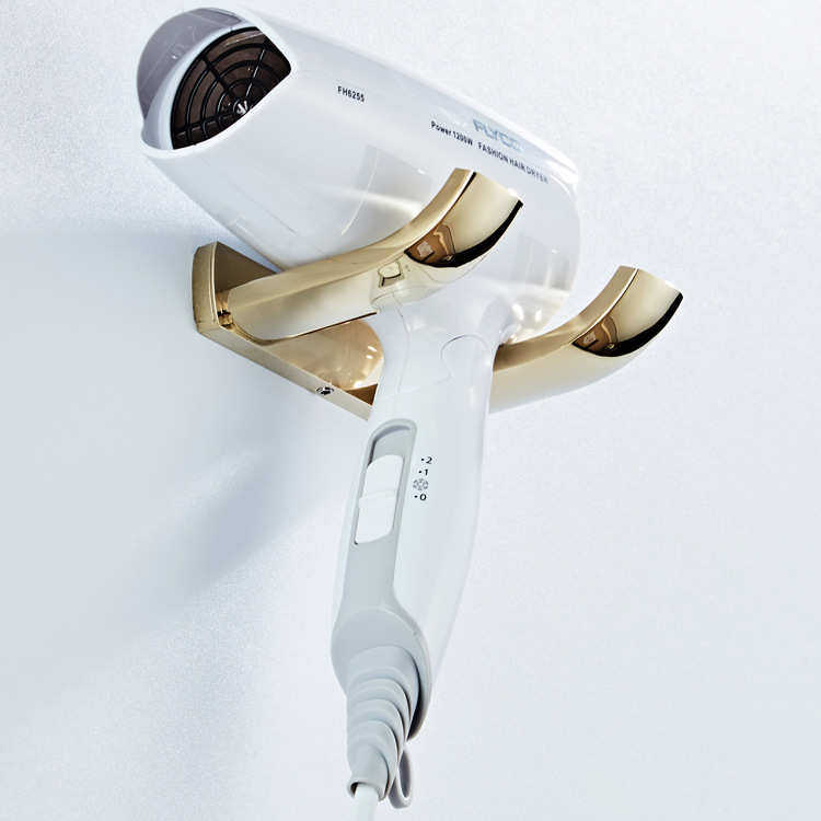 方舟系列新款电风筒收纳支架锆金色黄铜材质简约式墙壁挂吹风机架,家庭/个人清洁工具,吹风机置物架,淘宝优惠券,粉丝福利购,淘宝优惠卷