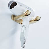 方舟系列新款 墙壁挂吹风机架 电风筒收纳支架锆金色黄铜材质简约式