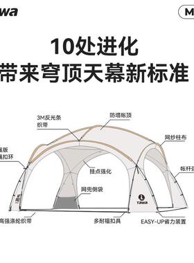 Taa蒙包穹顶天帐篷幕防晒防风户外露营装w备凉亭防雨超古大TTM01