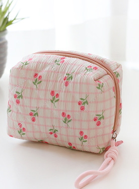 可爱布艺卫生巾收纳包随便携装m巾的袋子学生放护垫月事包化妆包