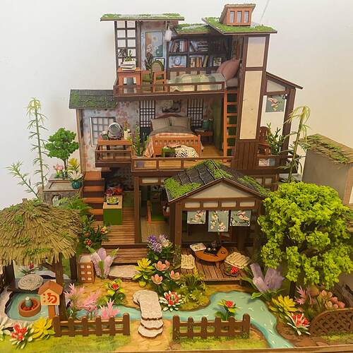 中国风diy小屋竹泉小院别墅小房子手工拼装建筑模型玩具女孩礼物