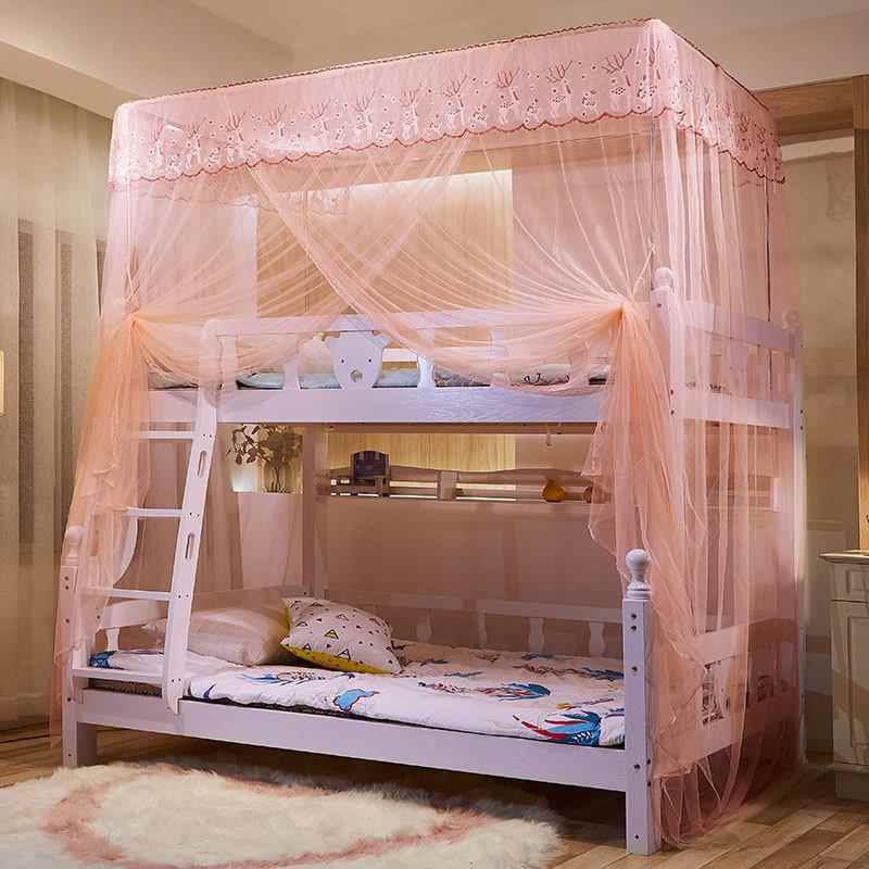 上梯下铺子母床蚊帐带支AJ-45202架双层高低儿童家用免安落地装蕾