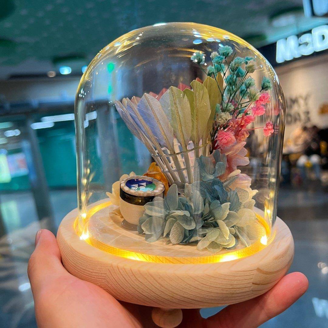 羽毛球礼物花手工DIY永生花发光创意摆件送男女朋友生日节日礼物