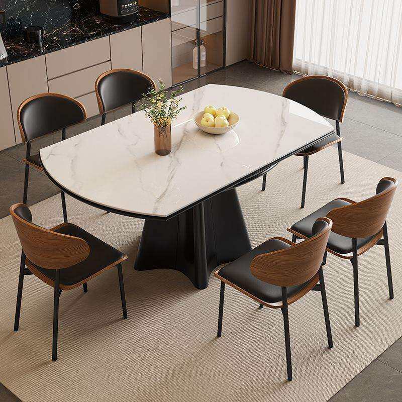 岩板餐桌椅组合现代简约2026新款家用小户型伸缩折叠餐桌可变圆桌