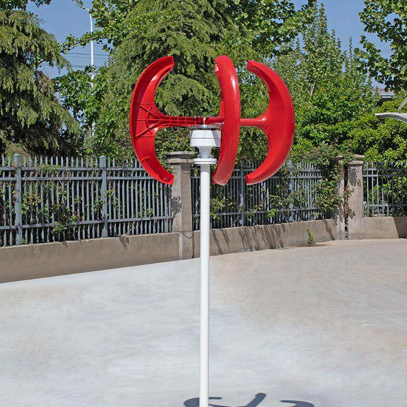 600W红灯笼风力发电机厂家垂直轴景观风光互补路灯工程风机12v24v