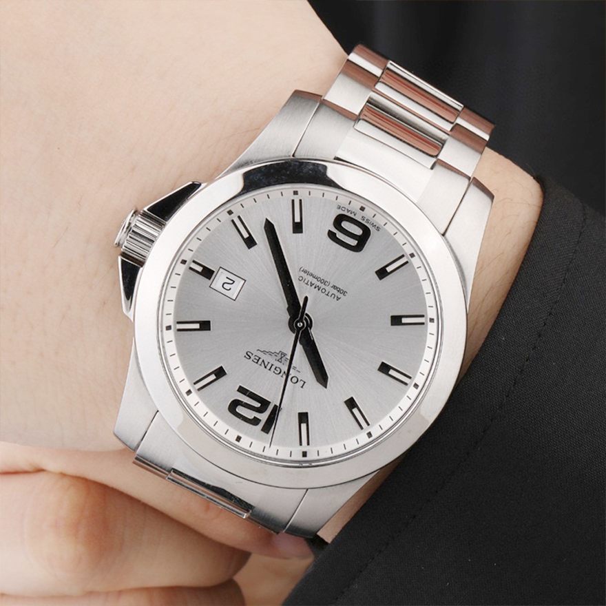 [9.8新]浪琴康卡斯精钢自动机械手表41MM潜水男表L3.777.4.76.6