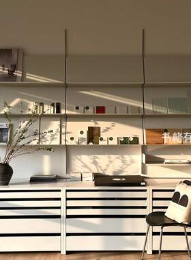 Vitsoe轨道置物架可调节多层展示架金属落地书柜创意自由组合书架