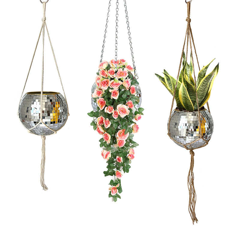 disco花盆 玻璃镜面反光悬挂花盆吊篮 可以客订