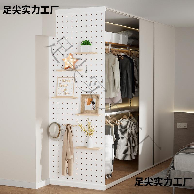 实木洞洞板W屏风隔断定制木质隔客厅8玄关金板F765MTTM属衣柜遮挡