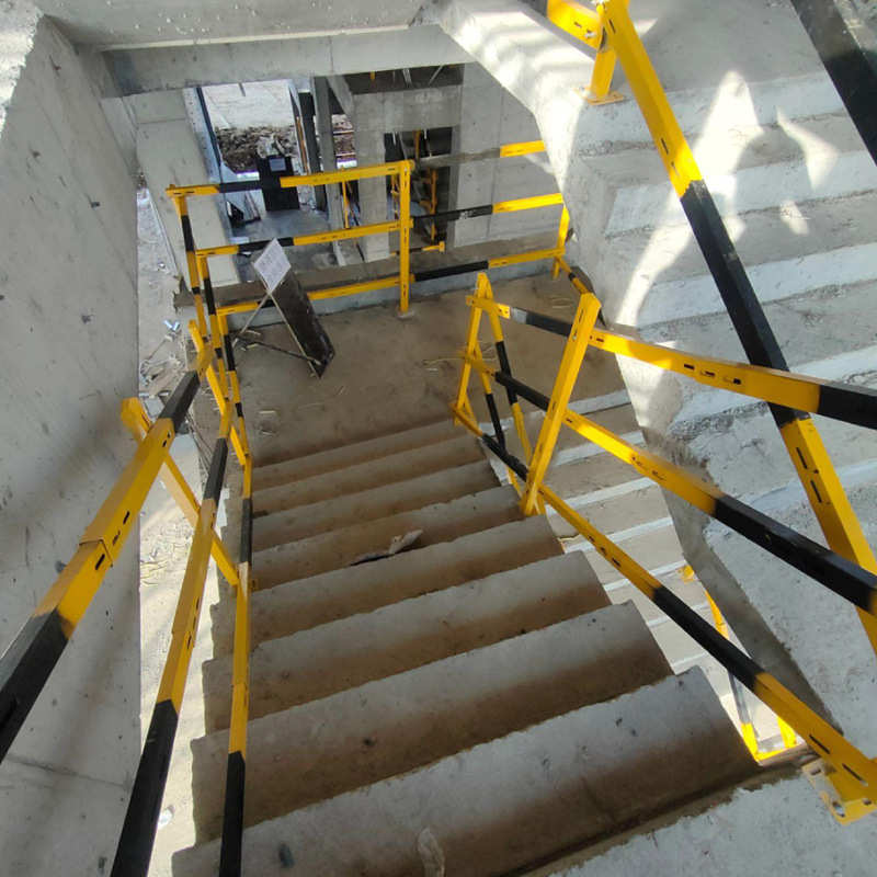 管防方临建筑工地护栏边防杆伸缩定型化楼梯扶手楼梯立柱工地护栏