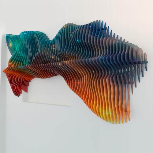 现代抽象装饰画艺术家挂画高端手绘立体木雕画过道走廊背景墙壁饰