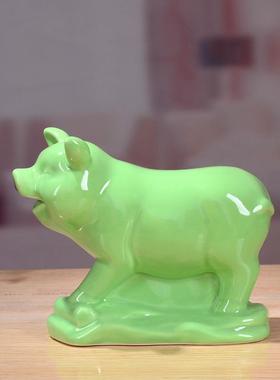 高档绿色财大小号陶瓷老鼠牛招十二肖兔龙蛇马生水羊狗猪猴风鸡虎