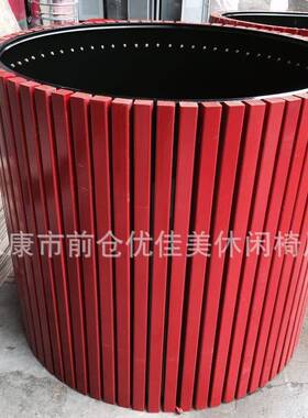 供应钢板园林户外花箱防腐木花箱塑木花箱C008