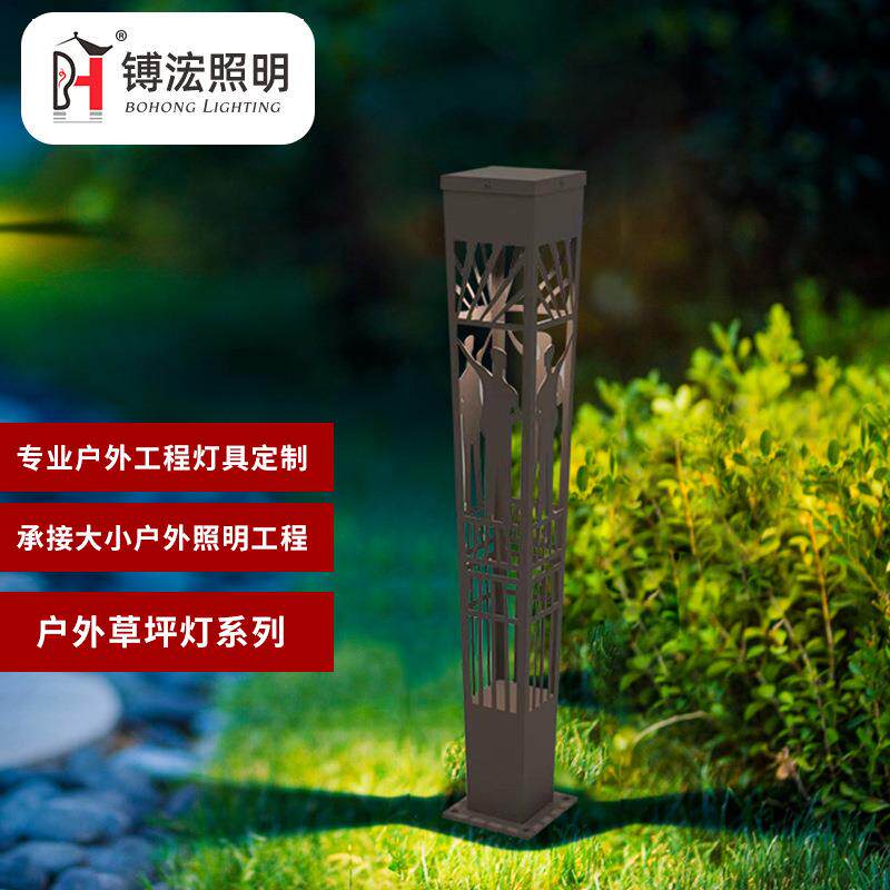 户外草坪灯小区公园广场学校庭院灯现代不锈钢园林景观矮柱灯