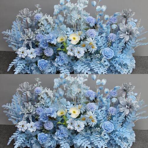 花婚礼新款婚庆大款地排花真绢花装饰花排台路引花艺尤加利