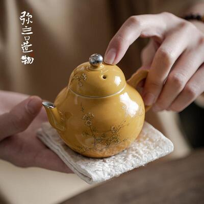 弥言暗香茶壶手工泡茶壶单壶文人手执壶带球孔潘壶功夫茶壶套装
