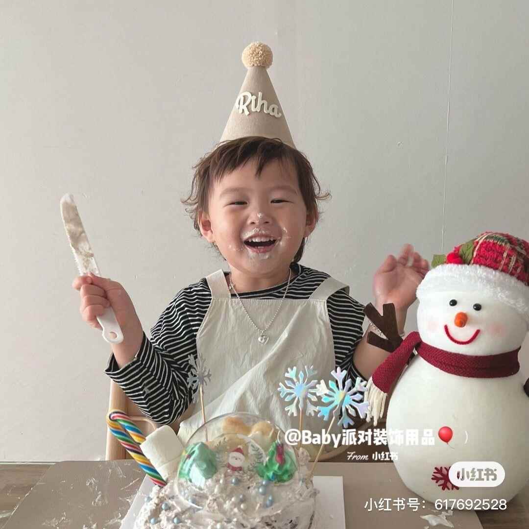生日帽名字定制礼物宝宝周岁一百天满月布置男孩儿童节庆装饰