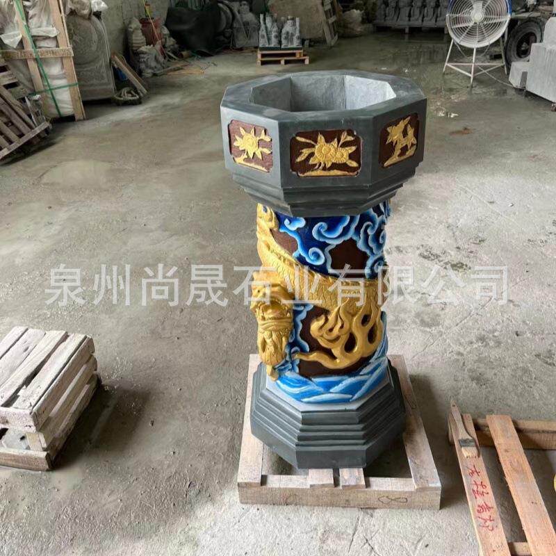石雕青石龙柱雕塑惠安雕刻寺庙寺院宗祠祠堂石材雕龙柱子盘龙柱子