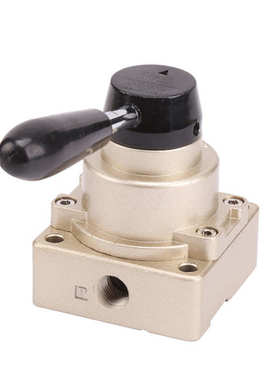 山耐斯型气动元件手动阀HV200B/D方向阀换向阀手转阀底部带消声器