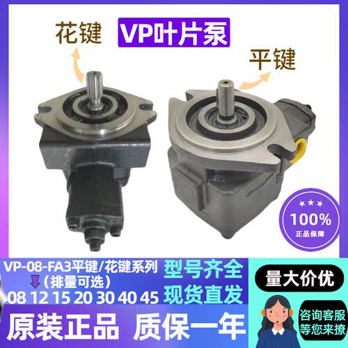 VP变量叶片泵VP-08/12/15/20/30/40/45-FA3平键/花键液压站总成泵
