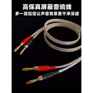 高纯无氧铜音响线香蕉头屏蔽音箱线功放接环绕中置线主副箱连接线