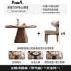 正品 中风白蜡木圆桌用小古户型家盘设计师圆形饭桌带岩板转覆古圆