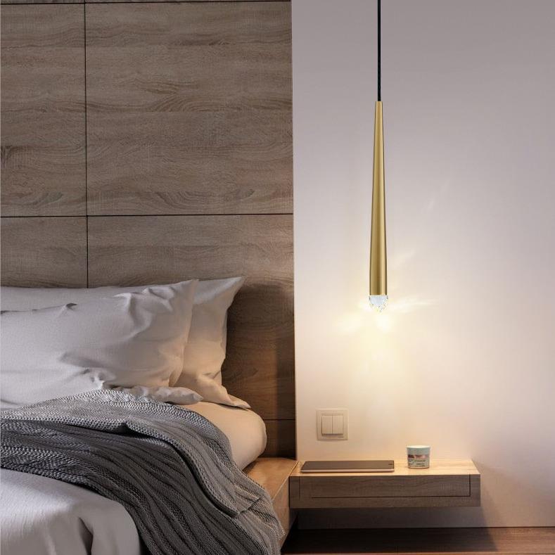 轻奢现代简约长条铁艺吊灯创意流星雨床头楼梯餐厅前台亚克力头灯