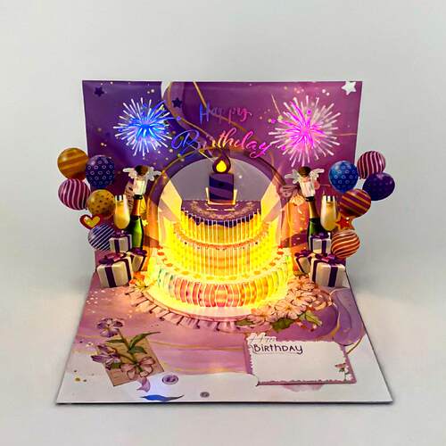 全网新品灯立音贺乐吹气款生日立体卡光A24410033d体蛋糕