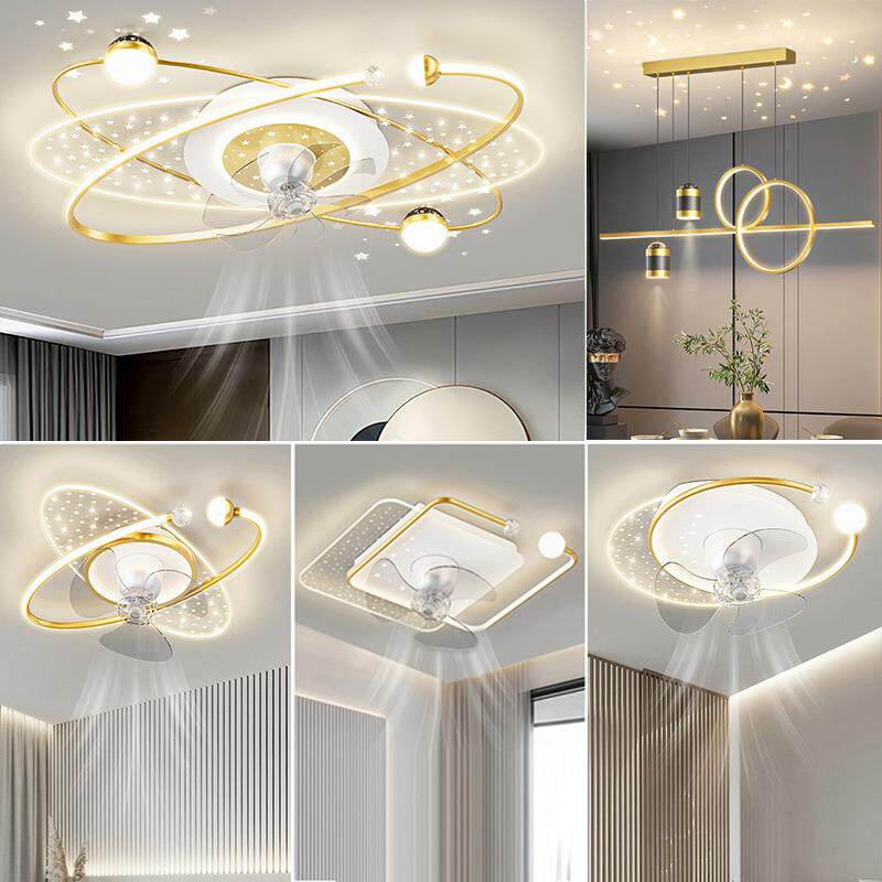 吸顶风扇灯客厅轻奢餐厅灯现代简约家用一体吊扇灯具套餐全屋组合