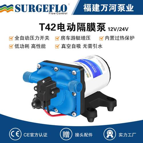 热销12V电动隔膜泵11升直流电房车水泵24V增压泵自吸泵小型抽水泵