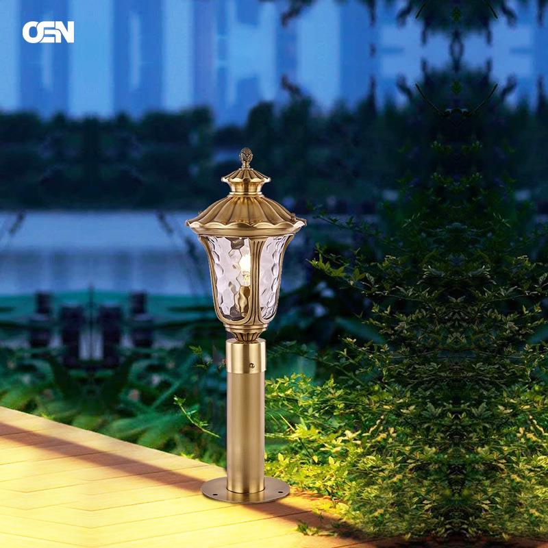 欧式太阳能草坪灯室外全铜园林景观灯LED落地灯复古户外庭院灯具