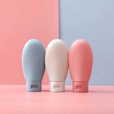 Travel-sized refillable bottles for cosmetics, including sha