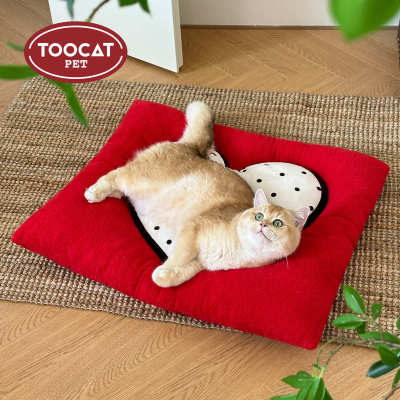ins睡风toocat坐垫猫宠物狗窝猫秋冬窝睡觉垫通用四季狗爱心秋冬