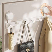 门后挂衣架墙上壁挂免打孔吸盘挂钩强力承重厨房卫生间收纳粘钩子