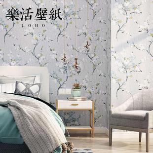 北欧风格 无纺布梅花碎花墙纸客厅卧室餐厅电视墙背景墙壁纸新中式