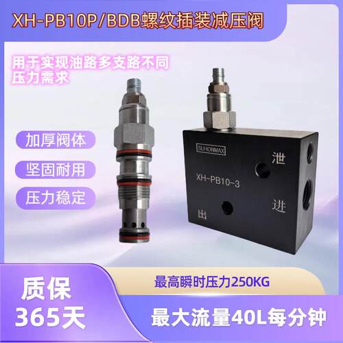 减压阀PBDB怪手马达先导油泵SUN液压阀PB10压力阀稳压阀插装阀
